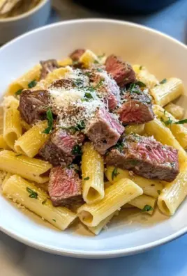 Garlic Parmesan Steak Pasta