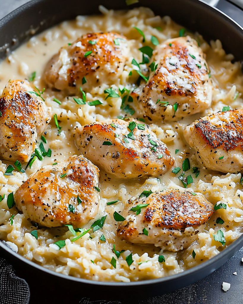 Parmesan Chicken Rice One-Pan Creamy Parmesan Chicken & Rice Recipe