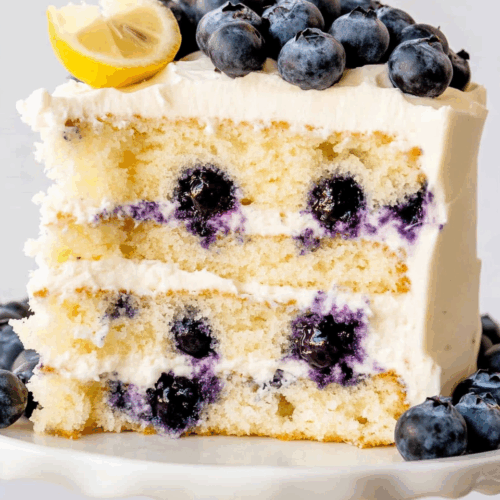 Lemon Blueberry Layer Cake with Cream Cheese Frosting