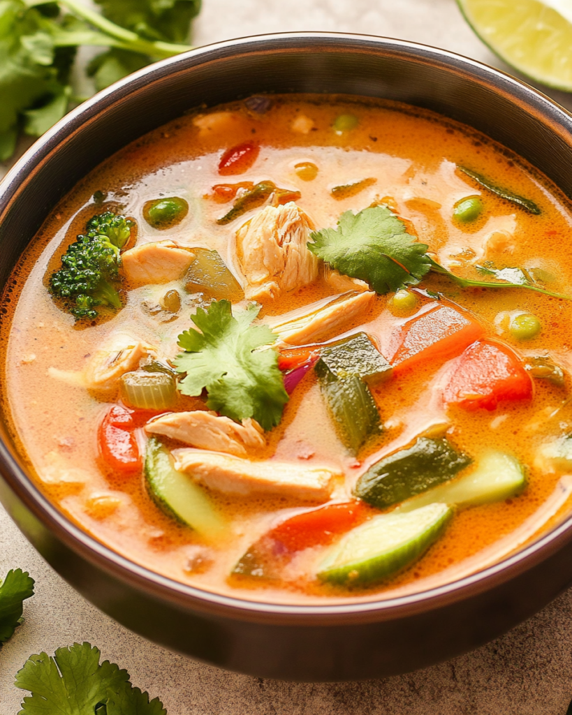 Thai Coconut Curry Chicken Soup (Dairy Free)